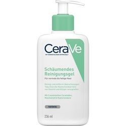 CeraVe Schäumendes Reinigungsgel für Gesicht und Körper: pflegende Reinigung normale bis fettige Haut + Gratis Beigabe Mini Gel 236 ml Unisex 236 ml Gel