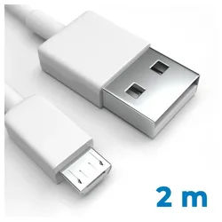 Justcom TCL 20E USB-Kabel, Micro-USB, USB-A (200 cm), Schnellladekabel, Datenkabel, Handy, Tablet weiß