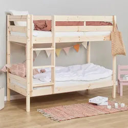 Mid.you Etagenbett , Naturfarben , Holz , Kiefer , teilmassiv,vollmassiv , Höhe ca. 9 cm , 70x160 cm , Babymöbel & Kindermöbel, Kinderzimmer & Jugendzimmer, Stockbetten