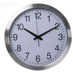 Perel Funkwanduhr, DCF77, rund, analog, 40 cm, Aluminium, Silber