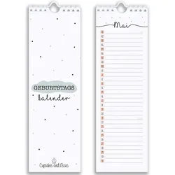 CUPCAKES & KISSES Geburtstagskalender Immerwährender Wandkalender weiß