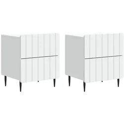 vidaXL Nachttisch 43 x 34,5 x 49,5 cm Nachttisch 2er Set Nachtschrank Weiß 43x34,5x49,5 weiß
