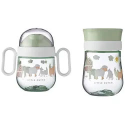 Mepal Trinklernbecher Mio Baby Trinklernbecher Set – 360° ab 6 Monate, auslaufsicher, 100% BPA-freiem Kunststoff (ohne Melamin), spülmaschinengeeignet, BPA frei, Little Farm Design bunt