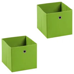 Idimex Faltbox ELA 2Er-Set , Grün , Textil , Mode , 27x27x27 cm , Ordnen & Aufbewahren, Aufbewahrungsboxen