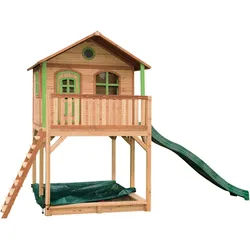 Spielturm , Braun, Grün , Holz , Hemlocktanne , 480x324x212 cm , EN 71, CE, FSC 100% , Freizeit & Co, Gartenspielzeug, Spieltürme