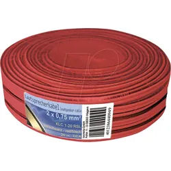 TME KLC1-20 RSL - Lautsprecherkabel CCA-Leiter, 2x0,75mm2, rot/schwarz, 20m-Ring