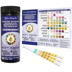 100 One+Step Urinteststreifen für 10 Indikatoren - Gesundheitstest inkl. Referenzfarbkarte Teststreifen St