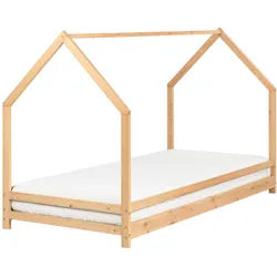 Beliani Kinder-Hausbett Heller Holzfarbton 90-200 cm Appy , 90x200 cm , Babymöbel & Kindermöbel, Kinderzimmer & Jugendzimmer, Kinderbetten, Spielbetten