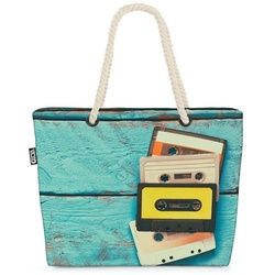 VOID Strandtasche (1-tlg), Vintage Kassetten Musik Vintage Kassetten Tape Musik Kassettenplayer bunt