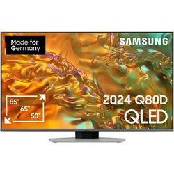 Samsung GQ50Q80DAT QLED-Fernseher (125 cm/50 Zoll, 4K Ultra HD, Smart-TV) silberfarben