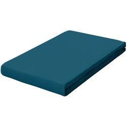 Schlafgut Boxspring-Spannleintuch , Petrol , Textil , 90-100x190-220 cm , Grüner Punkt, Textiles Vertrauen - Oeko-Tex®, Hohenstein, AZO-frei, Oeko-Tex® Made IN Green , Rundumgummi, bügelfrei, keine Sondergrößen, weich und anschmiegsam, perfekter Sitz , Heimtextilien, Bettwäsche & Leintücher, Leintücher, Spannleintücher Boxspringbett