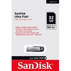 Sandisk USB 3.0 Stick 32GB, Ultra Flair Typ-A, (R) 150MB/s, SecureAccess, Retail-Blister