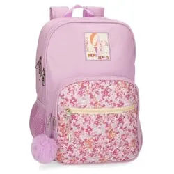 Pepe Jeans Unisex für Kinder. 6852221 Sandra Schulrucksack zwei Fächer 40 cm rosa (OSFA), Lässig, Polyester, Kinderbekleidung