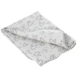 Fleece Blanket Heart Grey 100x70cm