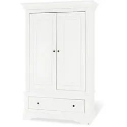 Pinolino Babykleiderschrank , Weiß , Metall , 1 Fächer , 1 Schubladen , 128x208x58 cm , Babymöbel & Kindermöbel, Babyzimmer, Babyzimmer-Serien