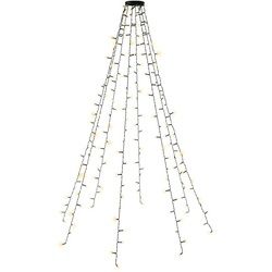 Goobay 200 LED-Baummantel mit Ring - mit Timer- und Memory-Funktion, 8 Leuchtmodi, 24-V-Außentrafo, warmweiß (3000 K), für den Innen- und Außenbereich (IP44)