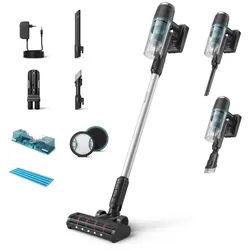 Philips Nass-Trocken-Sauger XC3133/01 Aqua 3000 Series “Tierexperte”, 50,4 W, beutellos, mit bis zu 60 Minuten Laufzeit und aufsteckbarem Aqua-Modul silberfarben