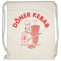 Urban Backwoods Turnbeutel Döner Kebab Turnbeutel Ayran Kebab Dönerladen Türkei Spaß Gang Gyros (1-tlg), Love Fun Addiction Türkisch beige
