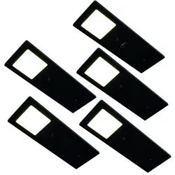 HKT Unterbauleuchten-Set , Schwarz , Metall, Kunststoff , 5-teilig , 7x0.5x19 cm , Farbtemperaturwechsler, gleichmäßige Lichtverteilung , Küchen, Küchenausstattung