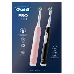 Oral-B - Elektrische Zahnbürste 'Pro 1 + 2. Handstück' in Schwarz/Pink St