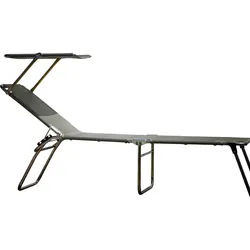 Fiam Dreibeinliege , Grau, Alufarben , Metall, Textil , 58x42x190 cm , wetterfest, UV-beständig, klappbar , Gartenmöbel, Gartenliegen, Sonnenliegen