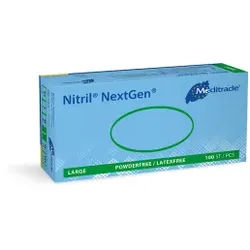 Meditrade Nitril® NextGen® Untersuchungshandschuh, Einmalhandschuh - Puderfrei, unsteril, Extrem dehnbar, 1 Packung = 100 Stück, Größe L
