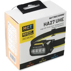 Nitecore HA27 UHE schwarz, max. 800 Lumen, inklusive Akku , Ladekabel