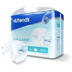 Attends Slip Classic 10 Inkontinenzhosen, Saugende Inkontinenzpants mit 4 Klett-Verschlüssen, 1 Packung = 15 Stück, Größe: L