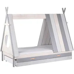 Livetastic Hausbett , Grau, Weiß , Holz , 90x200 cm , Babymöbel & Kindermöbel, Kinderzimmer & Jugendzimmer, Kinderbetten, Spielbetten