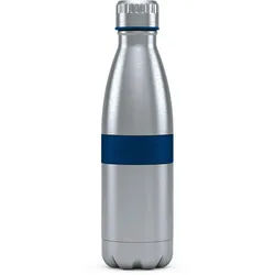Boddels Trinkflasche , Edelstahlfarben, Dunkelblau , Metall , Uni , 0,5 l , BPA-frei, Lfgb, Fsc , doppelwandig, lebensmittelecht, Vakuum, 100% dicht, abnehmbarer Deckel, Schraubverschluss, hält warm, hält kalt, bruchsicher, rostfrei, schadstofffrei , Geschirr, Kannen & Karaffen, Trinkflaschen
