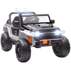 Aiyaplay Kinder Elektroauto 12V Kinderauto Elektrisch mit Fernbedienung 2 Motor Hupe Led , Weiß , Metall , 70.3x71.3x123.5 cm , unisex , Freizeit & Co, Gartenspielzeug, Kinder-Elektrofahrzeuge