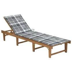 vidaXL Gartenliege Klappbare Sonnenliege mit Auflage Massivholz, 1 St.