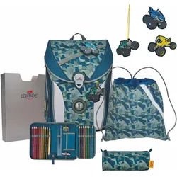 DerDieDas ErgoFlex MAX Schulrucksack-Set 5-teilig mit Sportbeutel Monster Truck