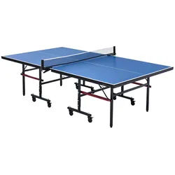 VEVOR Ping-Pong-Tisch, professionelles Tischtennisspiel, tragbarer MDF-Tischtennistisch für den Innenbereich, faltbarer Ping-Pong-Tisch mit Schnellklemmnetz und feststellbaren Rädern, einfacher Aufbau in 10 Minuten, 18 mm dicke Tischplatten