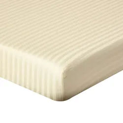 Homescapes Spannbettlaken Damast gestreift, 100% Ägyptische Baumwolle , Creme , Textil , Gestreift , Rechteckig , 120x190 cm , Oeko-Tex® , Heimtextilien, Bettwäsche & Leintücher, Leintücher, Bettlaken