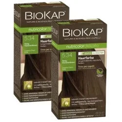 Biokap Naturkosmetik Haarfarbe Honig Kastanienbraun 5.34 duo 2x135 ml braun