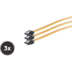 SCO 78246-0.5-Y3 - Seriell-ATA Kabel, 50cm, gerade, Metallfeder, 3er-Pack