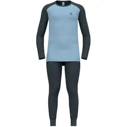 Odlo Herren Unterwäsche Set Active Warm Eco Base Layer Set 196702-60308 L - Black-Provincial Blue - L
