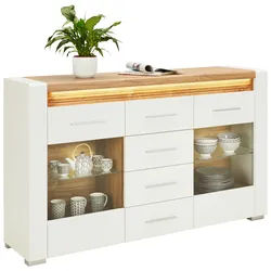 Sideboard Leonardo in Weiß Hochglanz