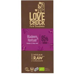 Lovechock Blaubeere & Hanfsaat 85% Kakao