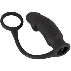 Vibro-Penisring 'Ring + Plug“ | Penis-/Hodenring mit Vibro-Analplug Black Velvets Analdehner 1 St schwarz