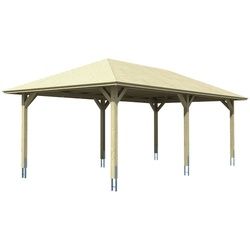 SKANHOLZ Carport »Taunus«, BxT: 439 x 786 cm, Firsthöhe: 329 cm, unbehandelt - braun