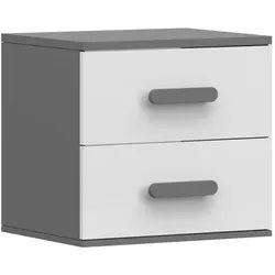 Deine Möbel 24 Kinder-Nachttisch Inge 22 55/50/44 cm Weiß+Grau/Grau , Holzwerkstoff , 55x50x44 cm , Babymöbel & Kindermöbel, Babyzimmer, Babyregale & Kinderregale
