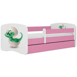 Raumhirsch Furniture Kinderbett Kleindino mit Schublade 160/80 90/61/164 , Rosa , Holzwerkstoff , Rechteckig , 80x160 cm , FSC 100% , Babymöbel & Kindermöbel, Kinderzimmer & Jugendzimmer, Kinderbetten