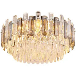 Globo Deckenleuchte , Grau, Klar, Chromfarben , Metall, Kunststoff, Glas , 27 cm , Ce , Lampen & Leuchten, Leuchtenserien