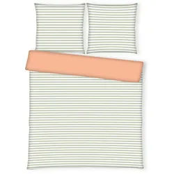 Tom Tailor Wendebettwäsche , Grün, Orange , Textil , Streifen , 200x220 cm , pflegeleicht , Heimtextilien, Bettwäsche & Leintücher, Bettwäsche, Wendebettwäsche