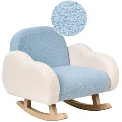 Beliani Kinderschaukelstuhl Cremeweiß Skare , Blau, Braun , Textil , 54x52x54 cm , Babymöbel & Kindermöbel, Babyzimmer, Kindersessel & Kindertische
