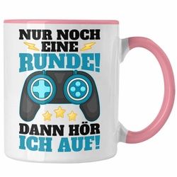 Trendation Tasse Trendation - Gamer Tasse Geschenk Jungen Zocker Mitbringsel Männer Tassen Zocken Gaming Geschenkideen Kinder PC Zubehör Spruch Lustig rosa