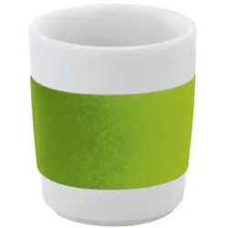 KAHLA Becher touch! henkelloser Becher mit Samt-Banderole, 1-tlg., Porzellan, Made in Germany grün 90 ml | Ø 5.4 cm x 6 cm