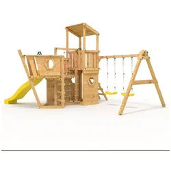 bibex Spielturm Das XL120-Piratenschiff - Spielturm - Klettergerüst gelb